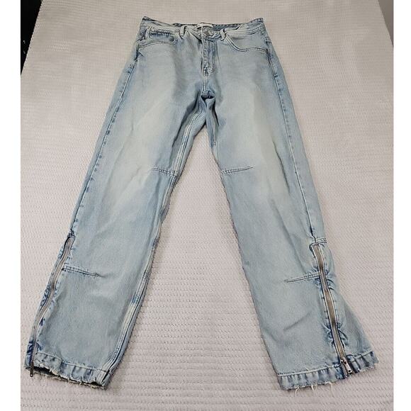 Zara Other - Zara Man Jeans Mens 34 Light Wash Zip Bottom Y2K Grunge